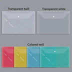 10pcs A4 File Bag Transparent Plastic Thickened Large-capacity Waterproof Snap-on Type Test Paper Storage Bag for Archives