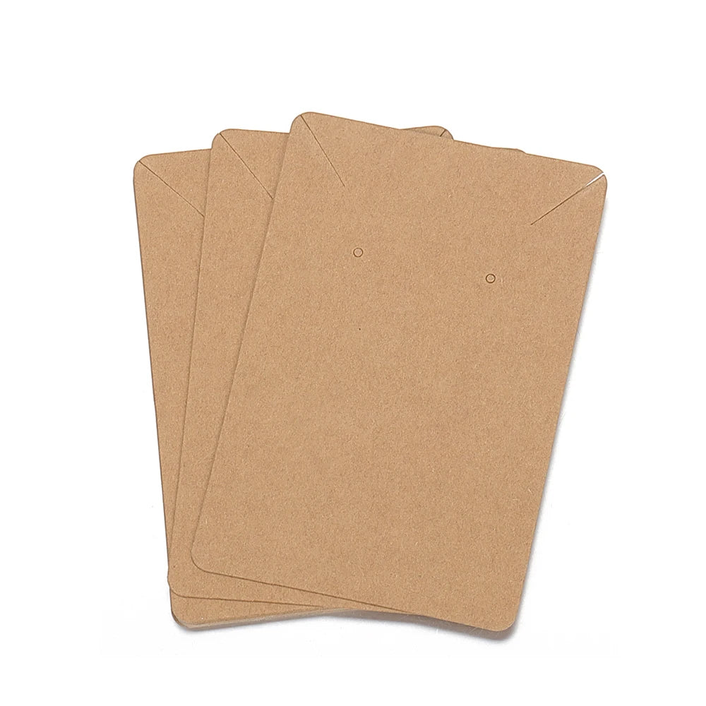 50pcs 6x9cm Earrings Necklaces Display Cards Ear Studs Blank Kraft Paper Card for Jewelry Packaging Hang Price Tag Card Holder