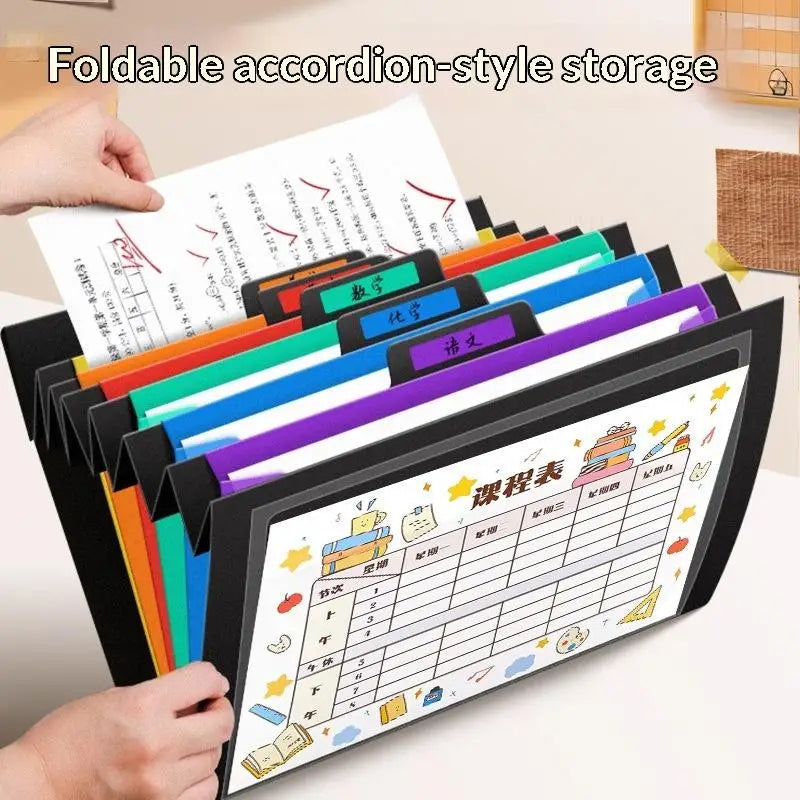 File Organizer Folder Hanging Long Size Bond Paper Wall-Mounted Rainbow Classification Large Capacity Office Folder