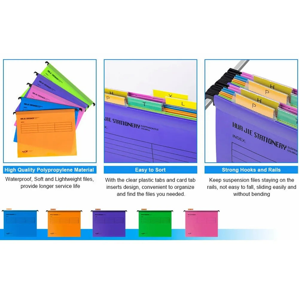 A4 Quick Labor Folder PVC Suspended Type A4 Suspension Files with Hook Color Random Hanging File Folders Home Organization