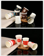 Custom LOGO Disposable Paper Cup for Hot Drinks Coffee Baby Shower Party Decoration Tableware Supplies
