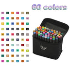 12-168 Colors Markers Set Double Headed Marker Pen Student Animation for Bookmark Manga Drawing Painting School Art Supplies
