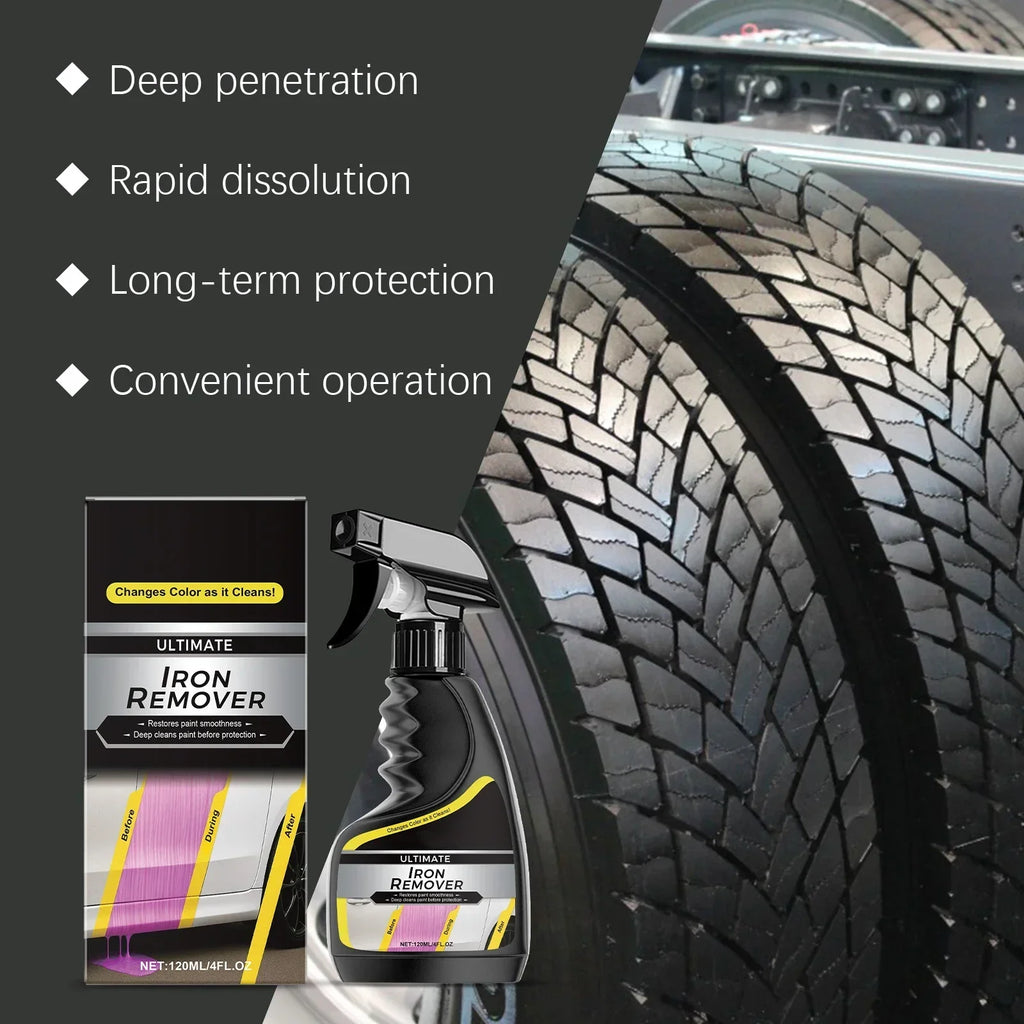Car Rust Remover Car Wheel Care Quick Remover Car Exhaust Pipe Rust Removal Spray Clean Metal Iron Powder Stains