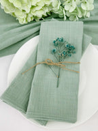 4PCS 30x45cm 100% Cotton Christmas Green Napkin Blue Reusable Wedding Party Table Decor Retro Napkins