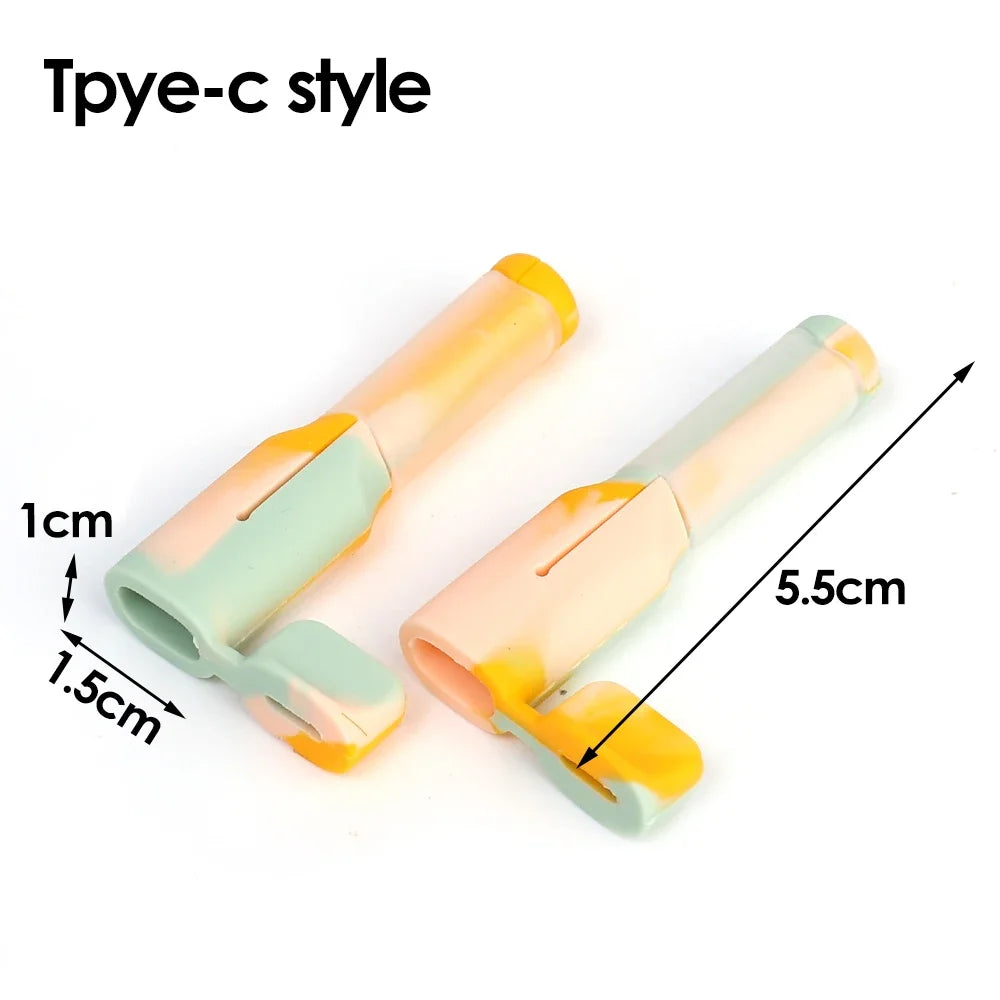 Soft Silicone Cable Winder Protectors for Dual USB C Android Charging Cable Saver Cord Organizer Wire Anti Break Protection