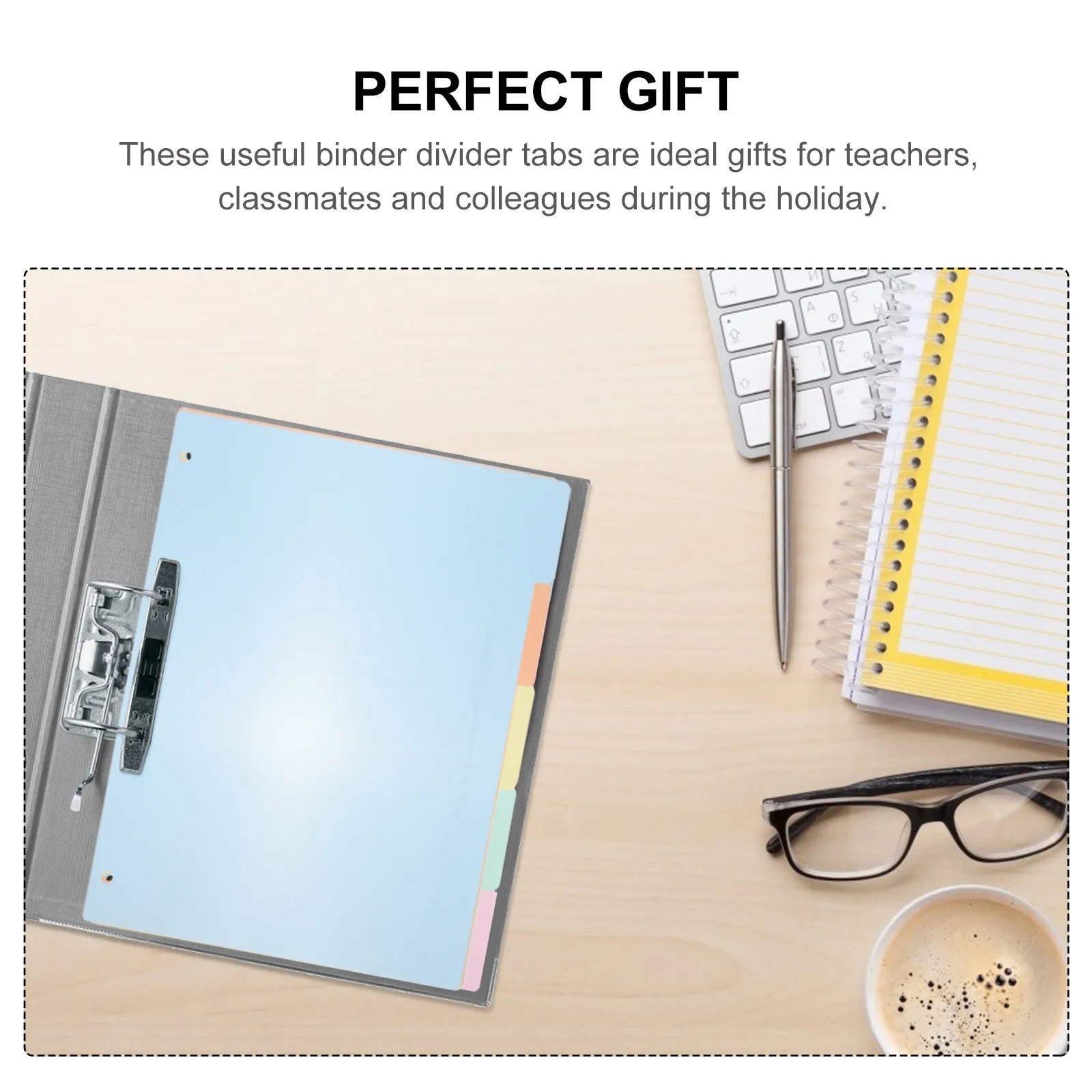 10Pcs Plastic Index Divider Tabs Multicolor Smooth Surface Easy Use Office Index Tabs Binder Dividers Label A4