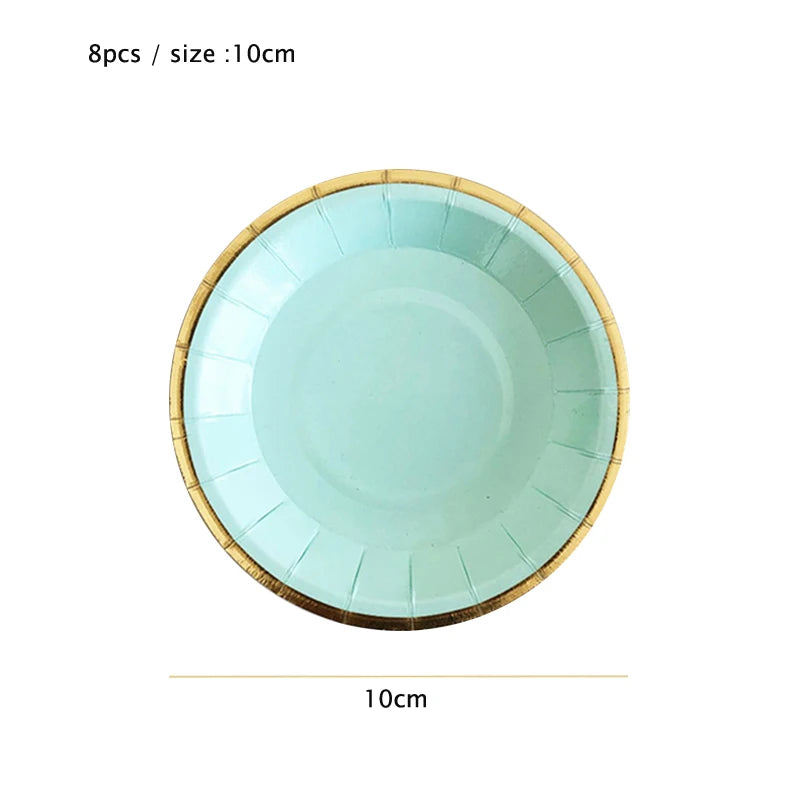 10cm Mini Plate Party Paper Plates Disposable Tableware Birthday Party wedding Decor kids Party Supplies Pink Small Plates 8pcs