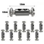 100/10pcs Steel Wire Rope Clamps Double Hole Suspension Cable Clamp Cross Screw Adjustment Telescopic Lock Fastener Copper Clips
