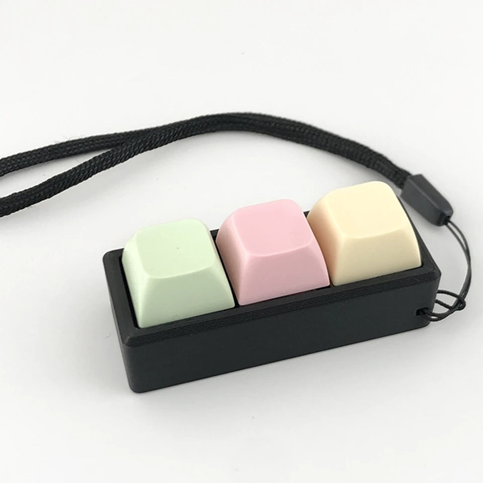 ZAKOL New 2/3/4 Keys Finger Keyboard Keycap Stress Relief Fidget Keychain Pass The Time Key Button Pinch Toy Adult