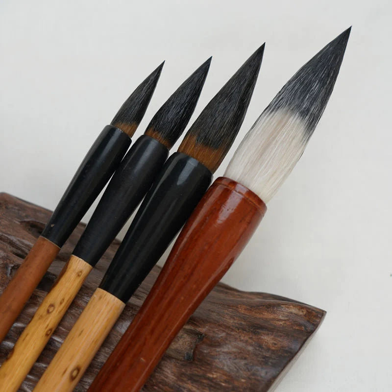 4 Pcs/set Chinese Landscape Painting Brushes Professional Bamboo Ink Wash Painting Brush Weasel Hair Handmade Soft Writing Brush