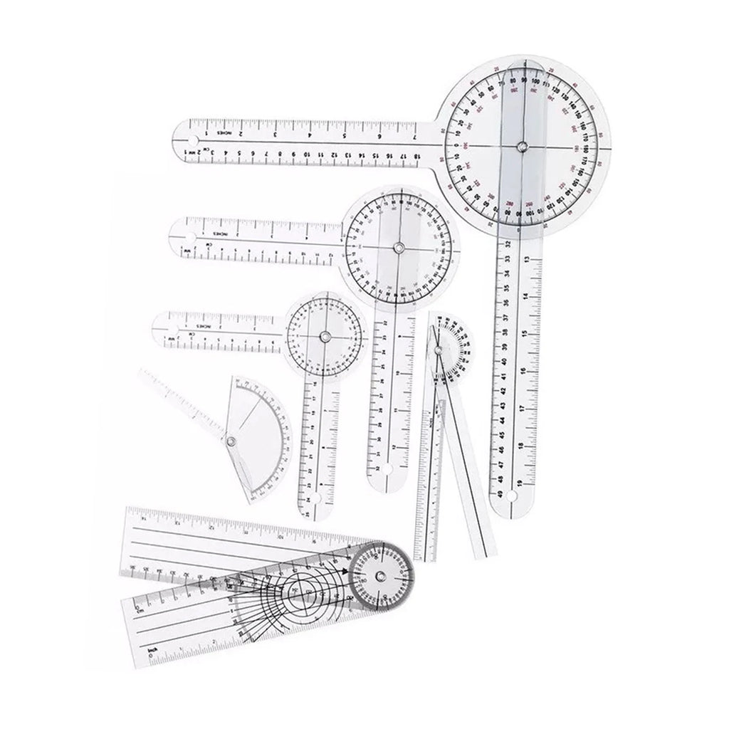 Protractor Goniometer  Goniometer Set PVC Transparent Clear Scale Wear Resistant Angle Ruler for Orthopedics