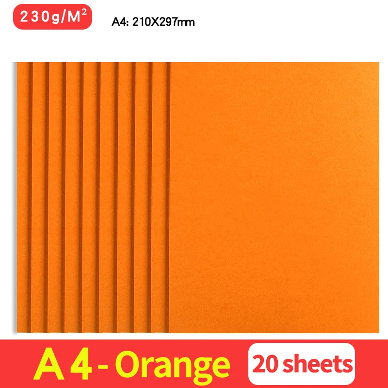 20Sheets 230G A4 Color Cardstock Paper Business Card Cardboard DIY Gifts Card Scrapbook Materials Drawing Card Art Supplies