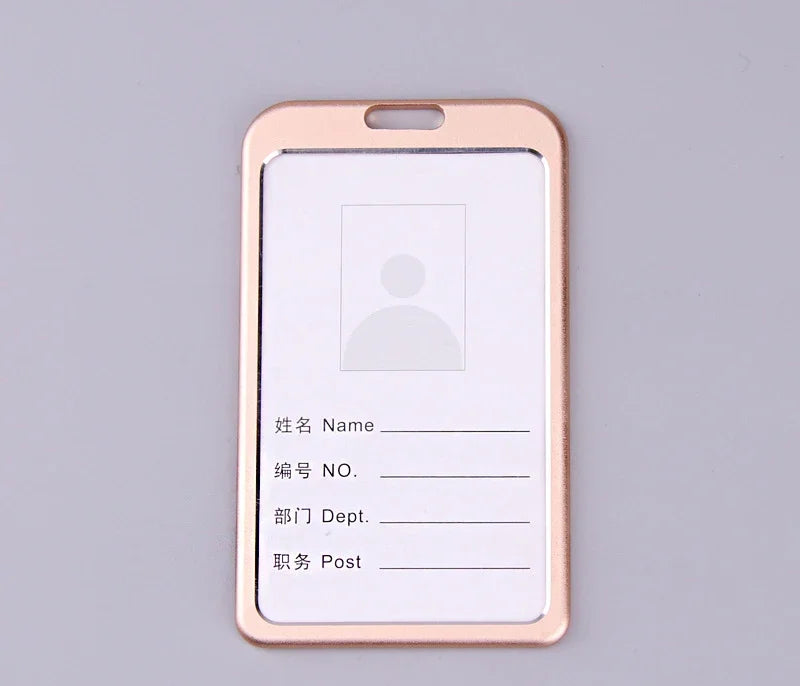 Office Metal Work Identity Badge ID Card Holder Aluminium Alloy Employee Name Cover Business Case Credit Card Holder Wallet