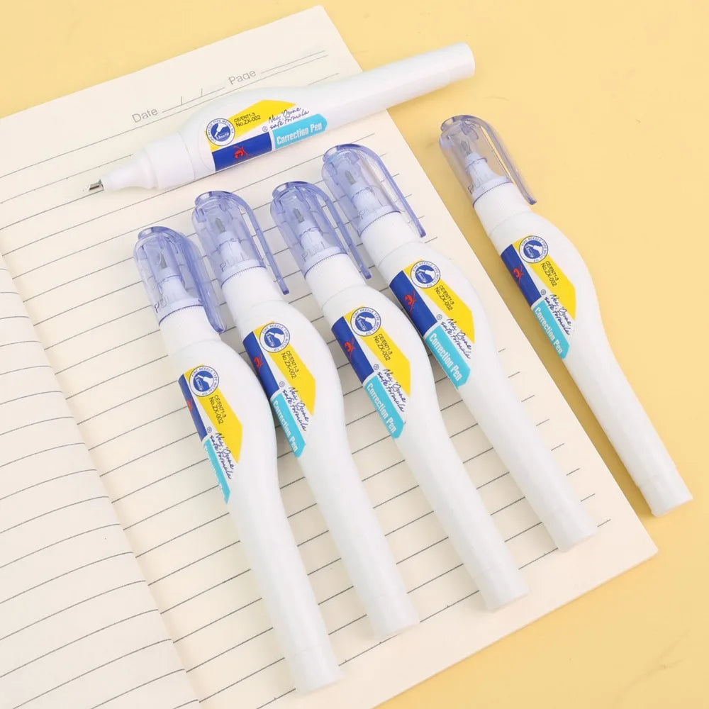 1-5Pc School Metal Headed Error Correction Fluid Pen for Student Stationery High Quality Quick Drying Error Correction Fluid Pen