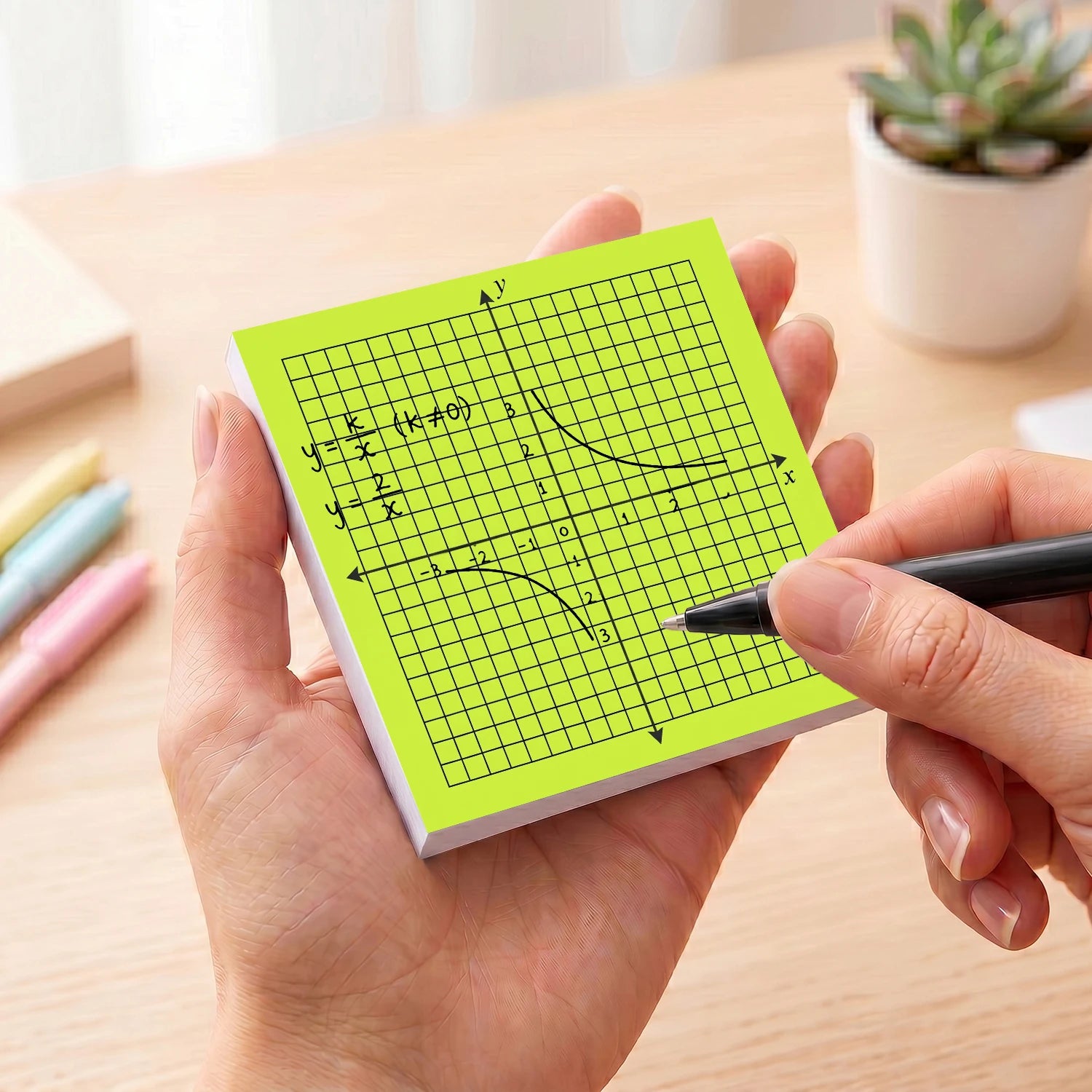 4 Pcs 200 Sheets Total Student Math Sticky Notes, Coordinate Grid Graph Paper Memo Pads, Multiplication Table Notepad