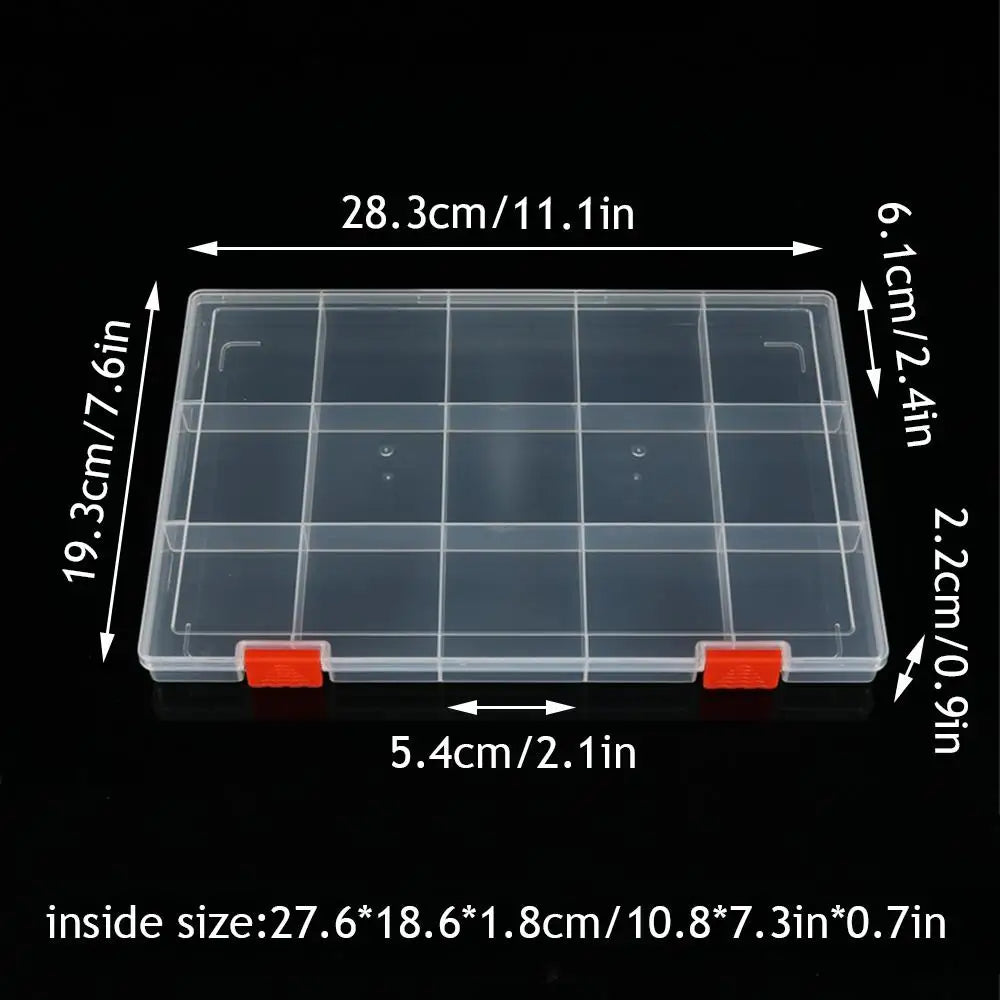 15/24/36/48 Grids Clear Box Thickened Transparent Plastic Jewelry Elastic Band Storage Box Display Organizer Tool Storage Case
