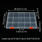 15/24/36/48 Grids Clear Box Thickened Transparent Plastic Jewelry Elastic Band Storage Box Display Organizer Tool Storage Case