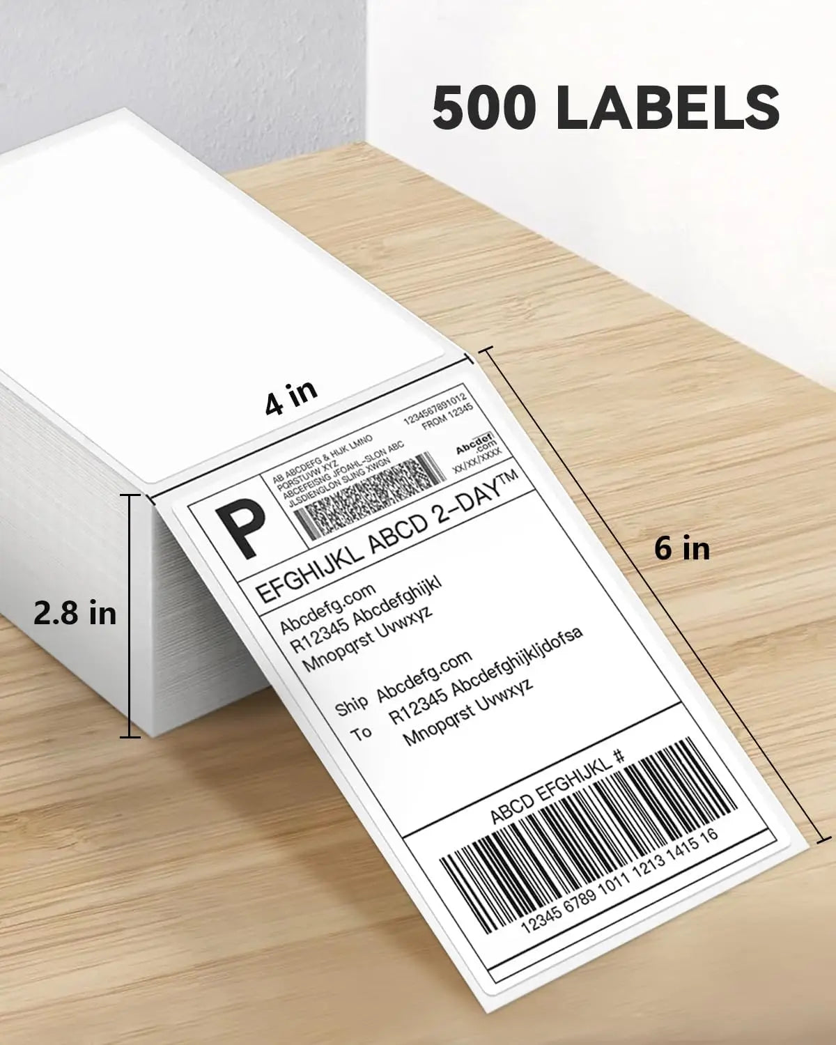 4×6 Thermal Shipping Labels 100/500 Sheets Self-Adhesive Fold Paper Compatible With Thermal Printer For Barcode Sticker Printing