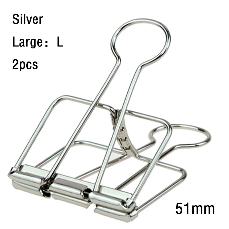 2-10 Pcs Paper Clip Sliver Rose Gold Binder Clips Page Holder Office Study Binder Clips Photo Clamp Office School Desk Organizer