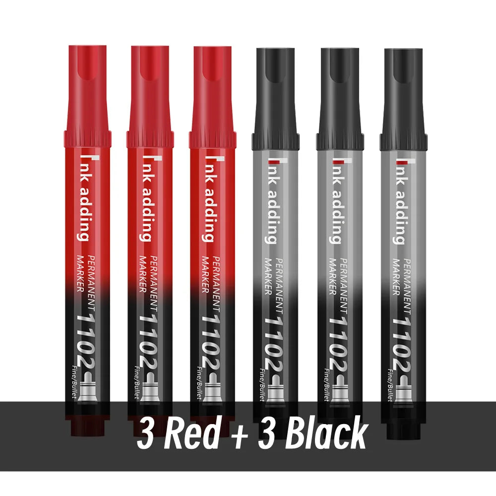 1/10/20pcs 2mm Red Blue Ink Black Permanent Marker Pens, Fine Tip, Waterproof, Quick Drying Drawing Pens Wood Stone Metal Glass
