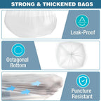 13 Gallon Heavy Duty Trash Bags 130 Count Super Strong Leak Proof Odor Control Disposable Garbage Bags for Kitchen Bathroom Bedr