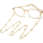 Metal Gold Round Beads Glasses Chain; Multi-Functional Fashionable Multi-Functional Collar Chain; Belt Accessory