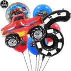 Monster Truck Party Supplies Disposable Tableware Plates Napkin Banner Tablecloth for Kids Boys 2nd Birthday Party Decorations