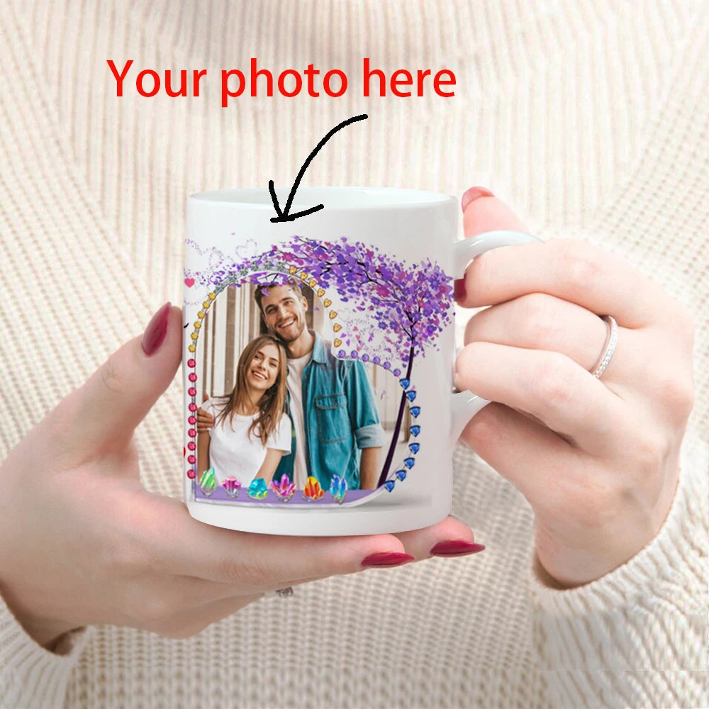 Personalized Photo Mug, Customize Family, Kids, Lovers, Logo, Text, Dog, Cat, Photos Mugs, Tea Milk Cup, Mother's Day Gift