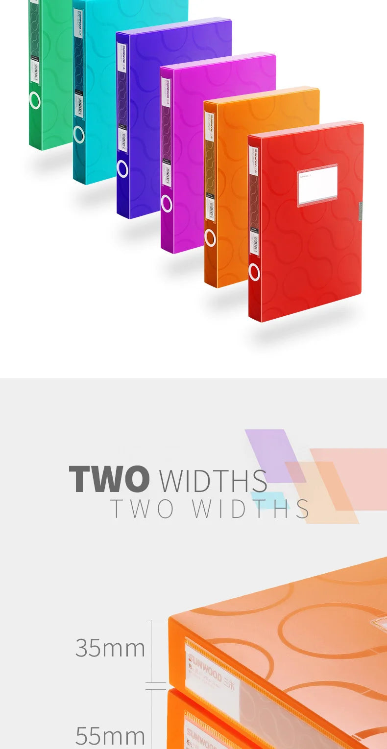 SUNWOOD Plato Series A4 File Organizer Boxes,  Colorful Document Storage Folders, Mixed Colors, FBE4006,FBE4007