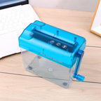 Durable Mini Manual Paper Shredder Transparent Non-slip Base Paper Sharper ABS Hand Crank Document Destroyer Home