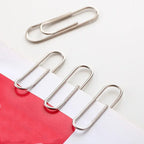 500/300/100/50PCS Metal Silver Paper Clips for Paperwork Stainless Steel Bookmark Paperclips Organizers Office School Supplies