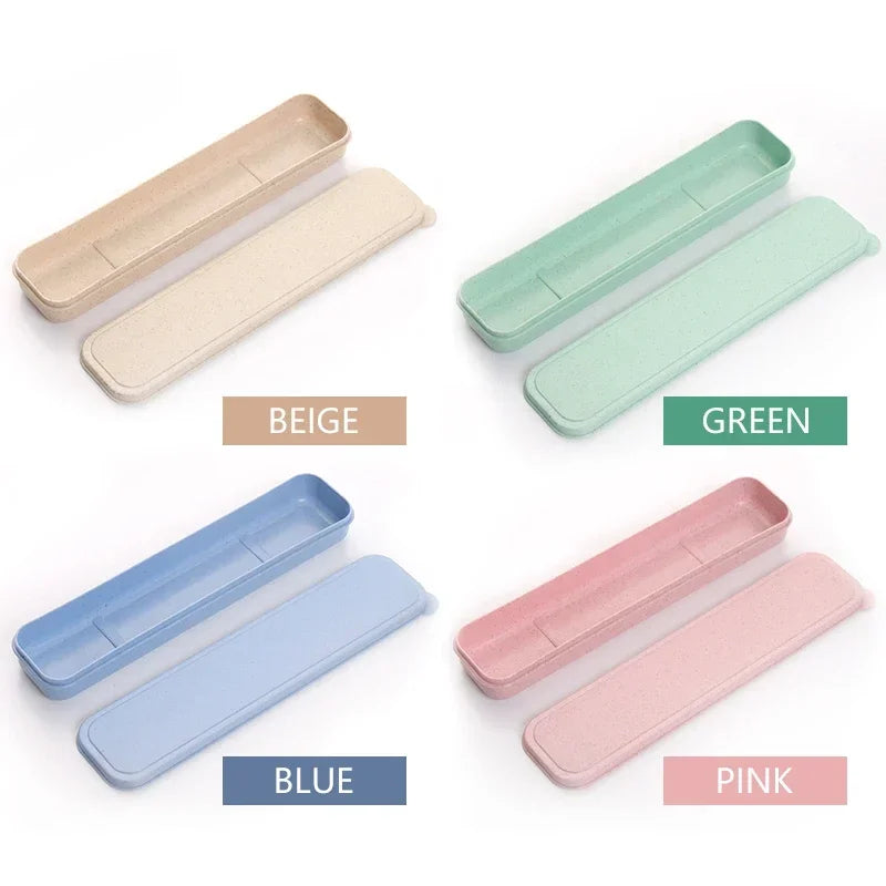 Portable Travel Tableware Eco-friendly Storage Box Case Food Grade Dinnerware Kitchen Fork Spoon Box Kid Cutlery Set Organizer