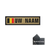 1PC 10cmX2.5cm Custom Name Flag Patch Badge Khaki Iron On Or Hook Loop Netherlands Russia Lithuania France Italy Spain Israel