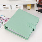 A5 3 Ring Glitter PU Leather Binder with Magnetic Buckle Refillable 4×6 Photo Album Notebook Stationery