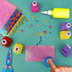 Random 10 Piece Mini Embossing Punch Set, Mixed Colors, Creative Portable Paper Craforations,t Cutting and Embossing Tools for D