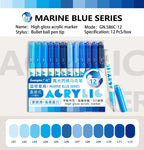 GuangNa 168/12 Colors High Gloss Acrylic Marker Pen Set,Hard Headed Drawing Pens,DIY Graffiti Paint Pen Stationery,GN.586