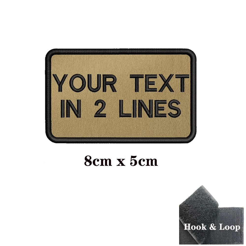 1PC Custom Personalized Name number Patch Stripes Badge tags chevrons Armband Iron On Or Hook Loop embroidered Military Khaki