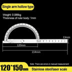 Stainless Steel Rotating Protractor 180° Angle Gauge Finder High Precision Metal Protractor Woodworking Metal Measuring Ruler