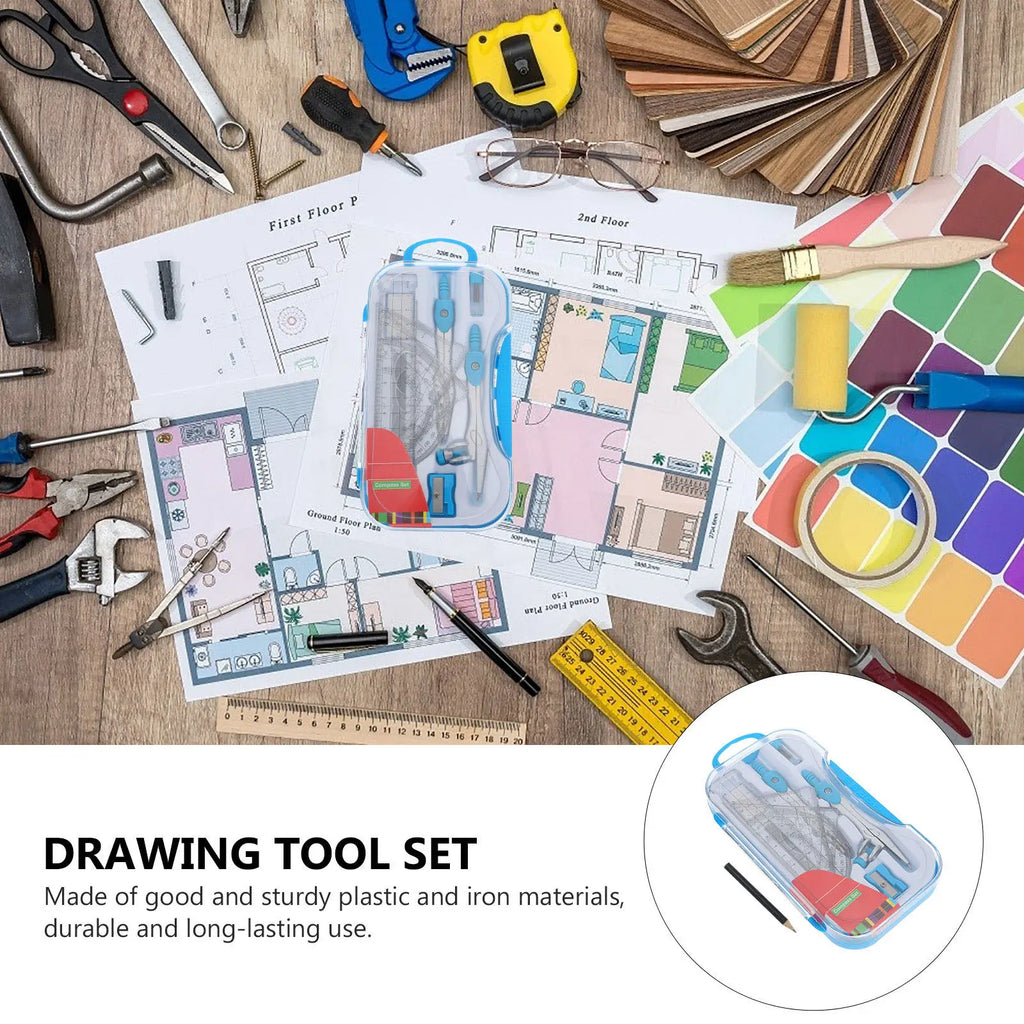 1Set Drawing Ruler Kit Professional Design Drafting Tools for School Office Students Engineering Drawing Kit Math Geometry