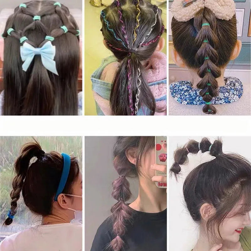 2000pcs/lot Small Disposable Transparent Hair Ties For Kid Girls Elastic Rubber Bands For Bracelets Baby Mini hair Rope Headband