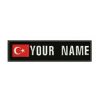Turkish Flag Turkey 10X2.5cm Embroidery Custom Name Text Patch Stripes Badge Iron On Or  Patches