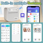 DOLEWA B3 Portable Mini Printers Wireless Bluetooth Inkless Sticker Maker Printer Tag Price Machine for Office School Kitchen