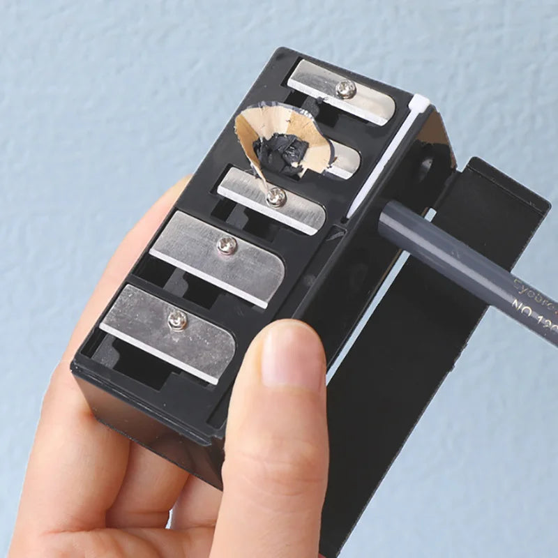 1Pcs 5 Holes Sharpener Multi-functional Pencil Sharpener with Lid for Eyeliner Lipliner Pencils