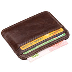 New Genuine Leather Card Holder Oil Wax Leather Multi-Card Small Retro Cowhide Coin Purse Men/Women Luxury Card Holder