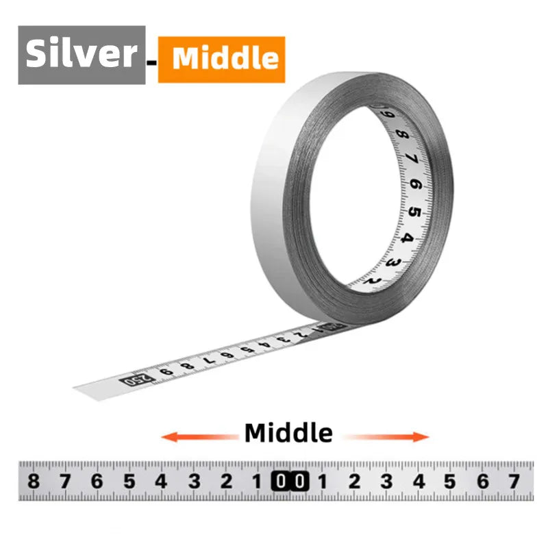 Self-Adhesive Measuring Tape Stainless Steel Workbench Ruler Adhesive Backed Tape Measure Metric Scale Rust-Proof Ruler