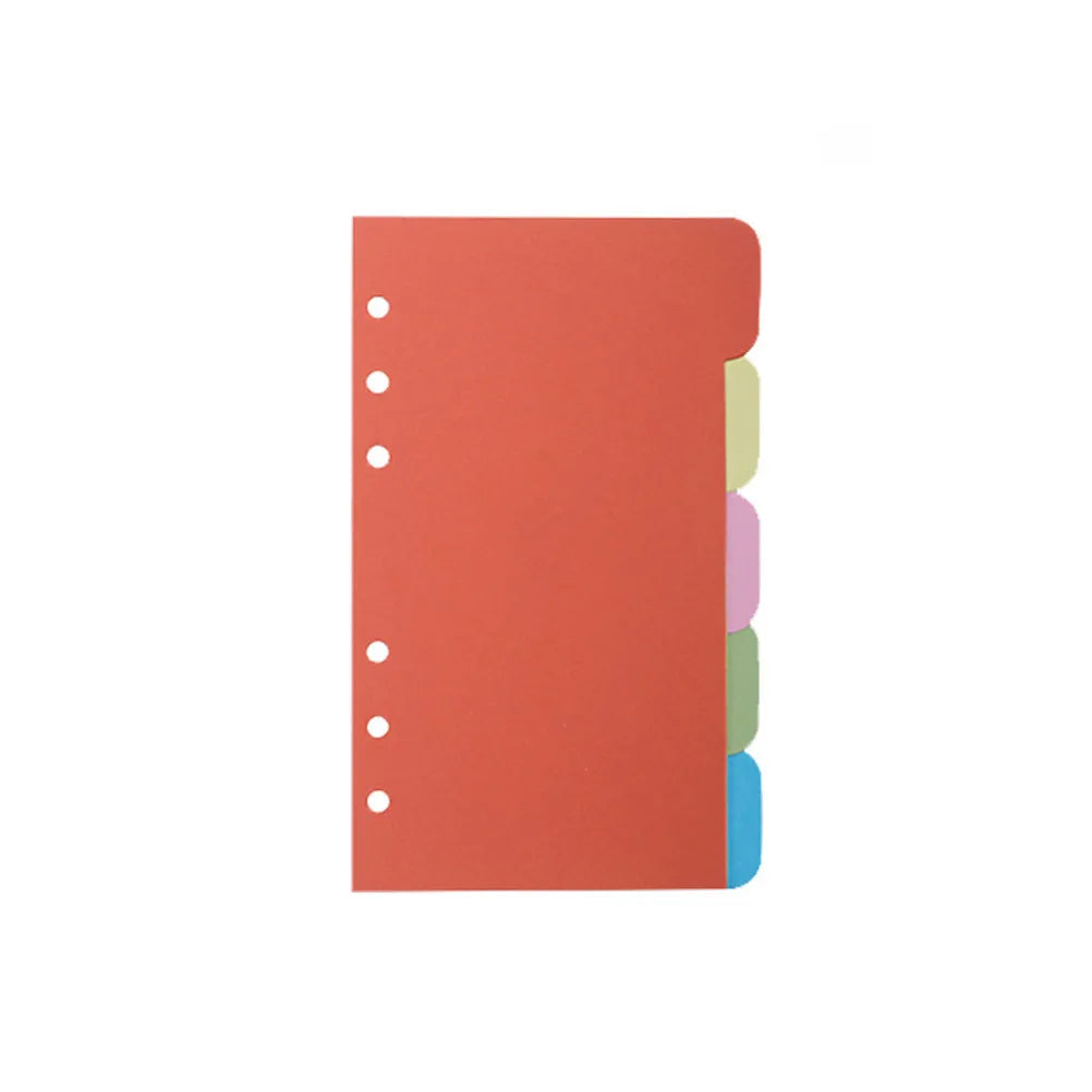 25Pcs Colored A6 Refill Paper Divider Sets for Spiral Notebooks Tab Cards Index Sheets Heavy Wear Resistant for Office School