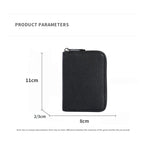 Multi Slot Card Holder Vintage Small Wallet Women Men Business Bank Credit Card Bag Male Coin Pouch Solid Leather Zipper Wallet