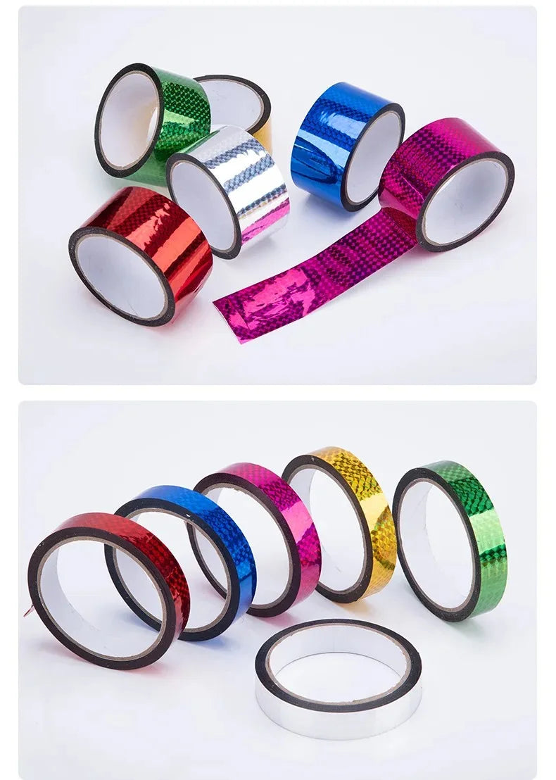 30/50M Self-Adhesive Decorative Laser Tape DIY Glitter Party Gift Packing Home Decor Tape Hot Stamping Sticker Gold Silver Tape