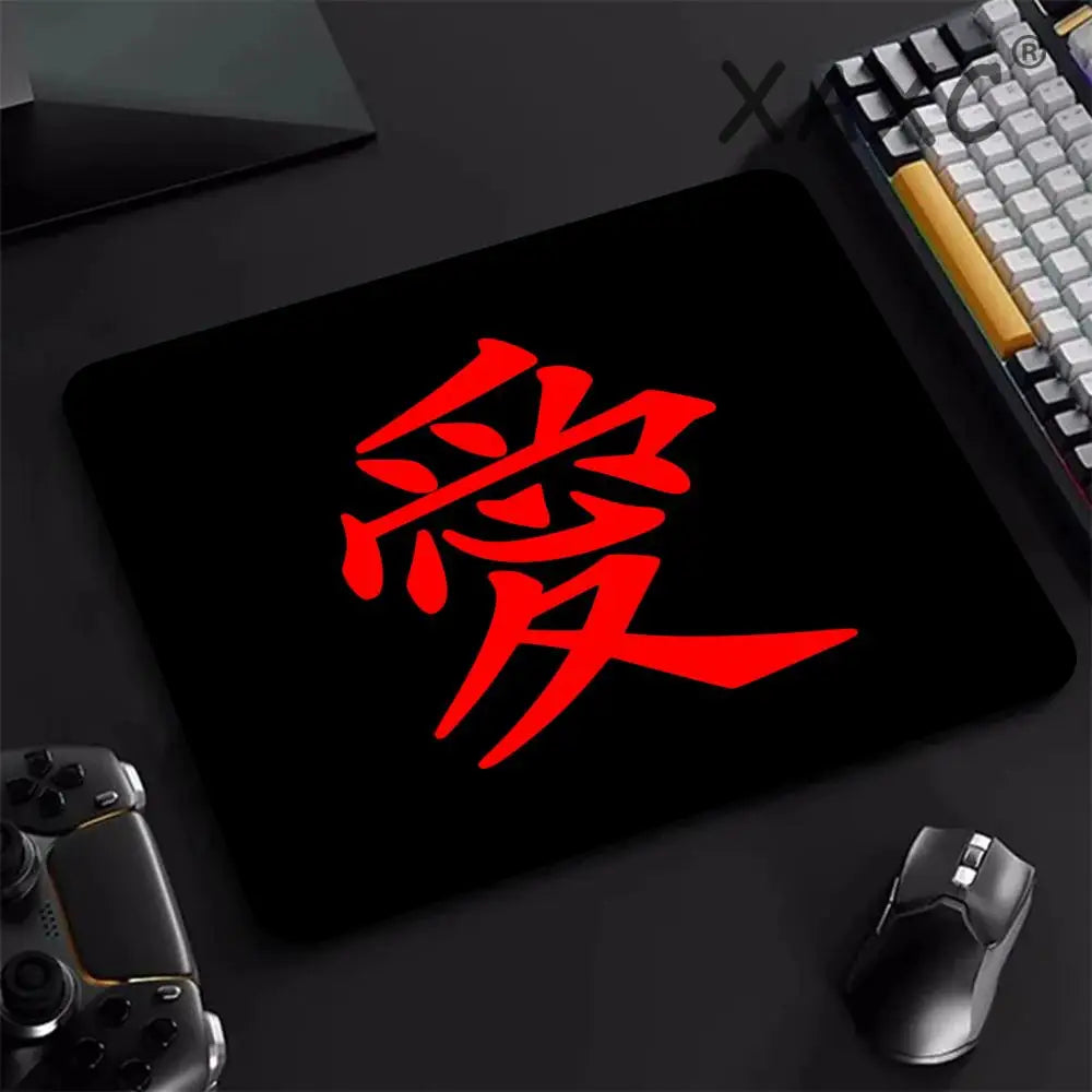 E-Sports Mousepad Chinese Character "Love" Speed Mice Pad Premium Locking Edge Mouse Mat 45x40CM Ultrafine Surface Desk Mat