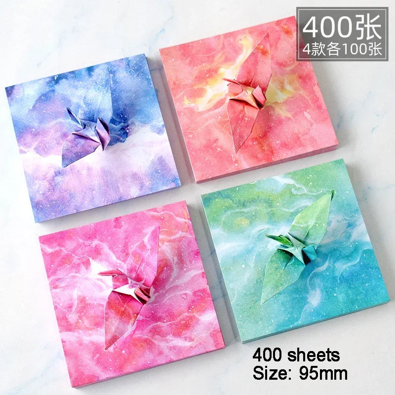 400Sheets Origami Paper Craft Folding Lucky Wish Paper Crane Craft Double Sided Folding Lucky Wish Paper DIY Color Scrapbooking